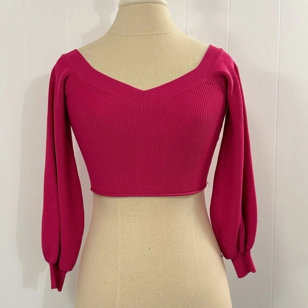 ZARA | Balloon Sleeve Crop Sweater